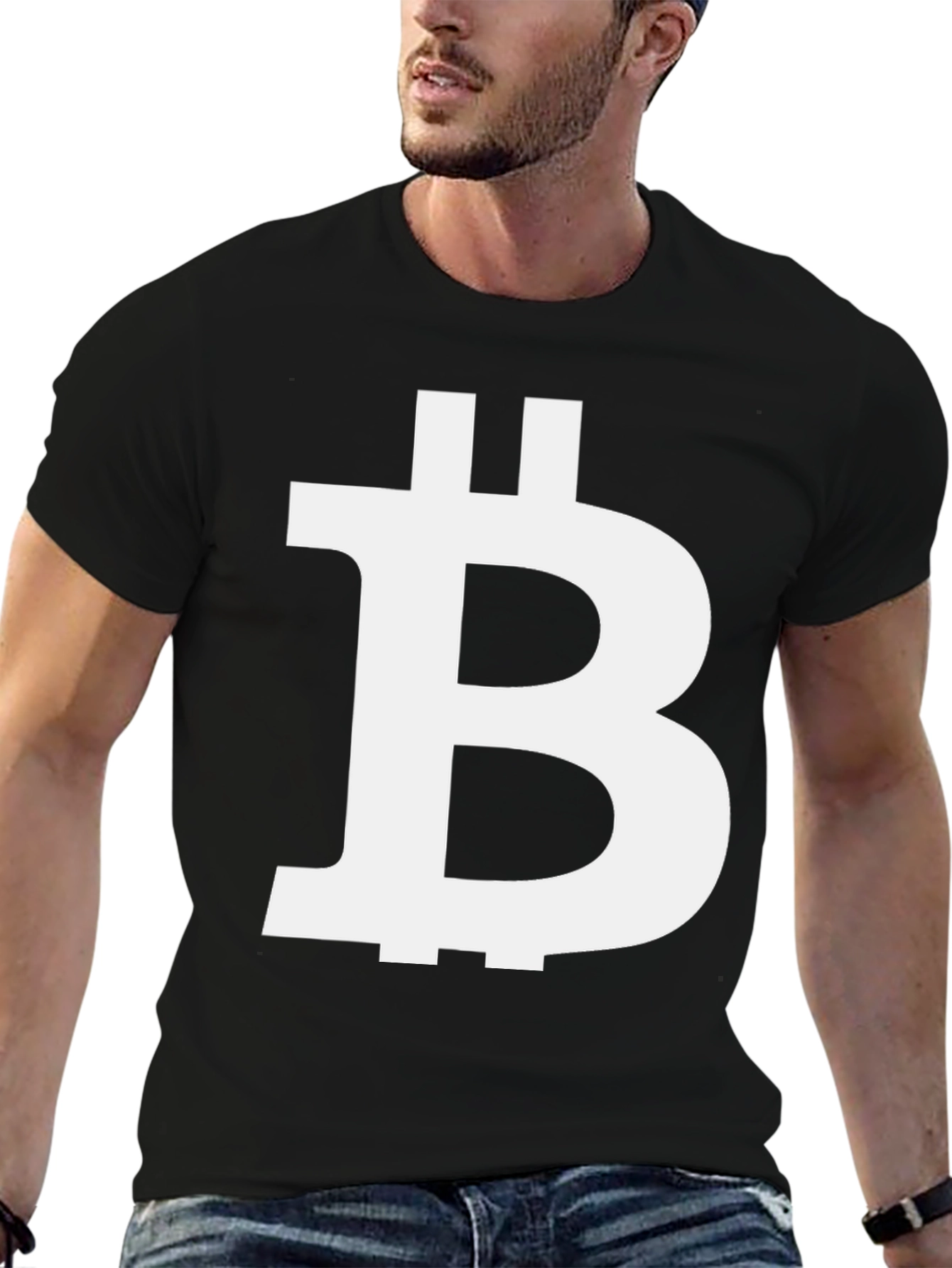 Bitcoin Logo Black Tee - Crypto Enthusiast