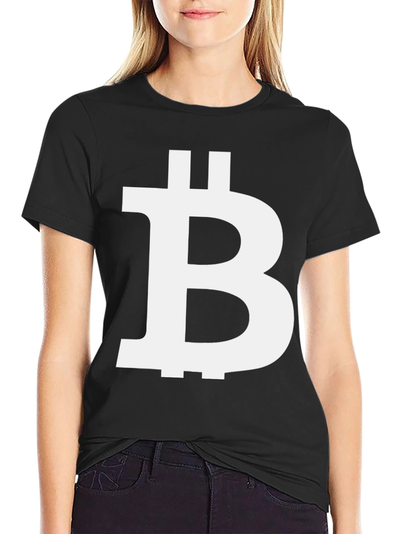 Bitcoin Logo Black Tee - Crypto Enthusiast