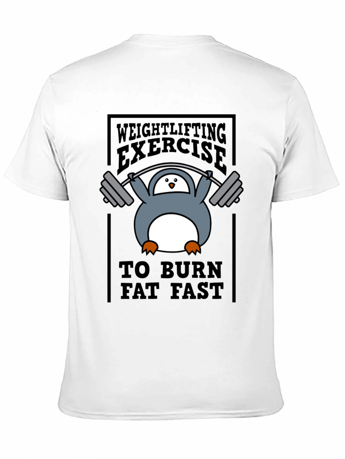 Penguin Weightlifting Exercise Burn Fat T-Shirt