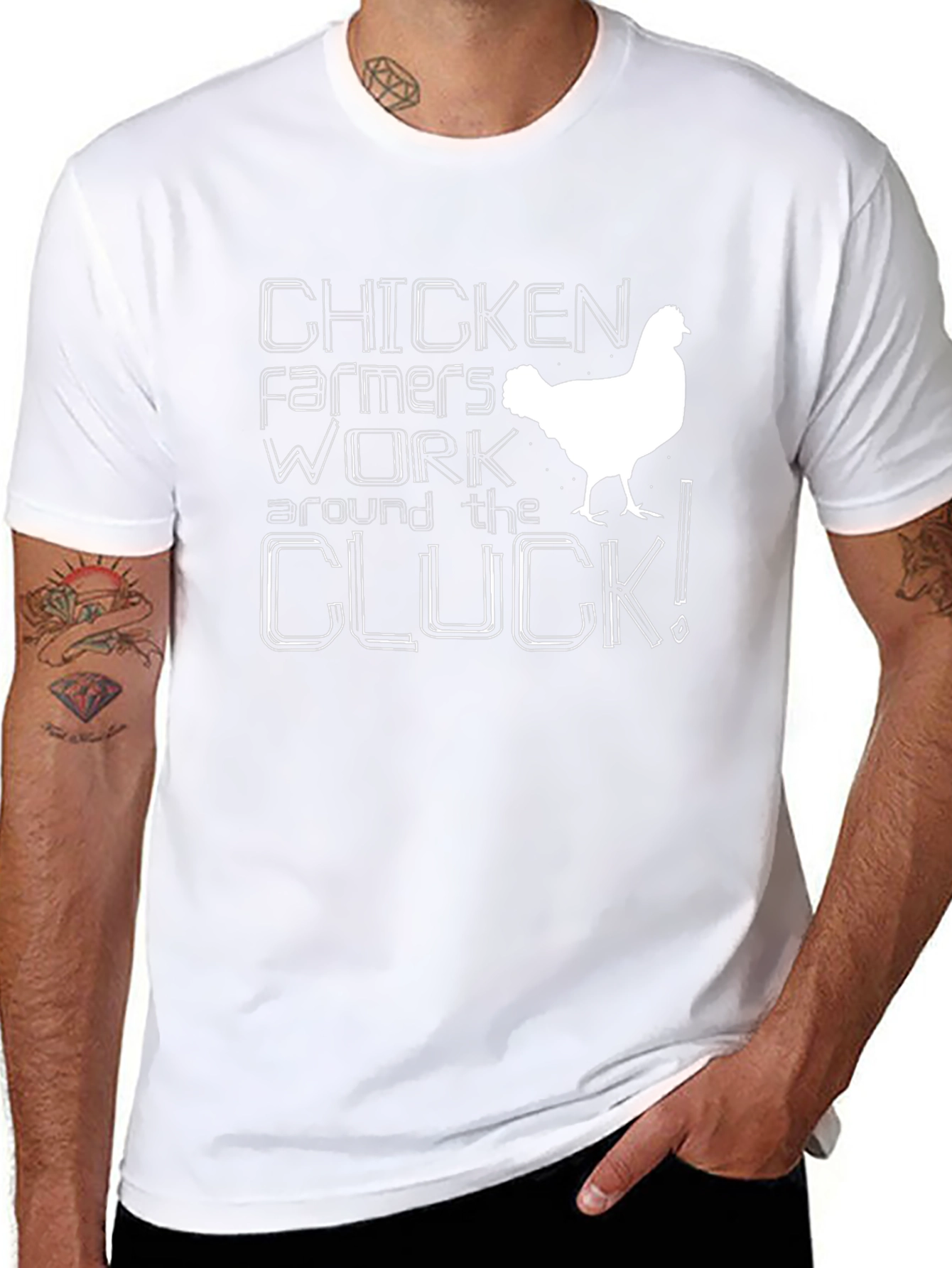 Chicken Farmers Work Around the Cluck! T-Shirt