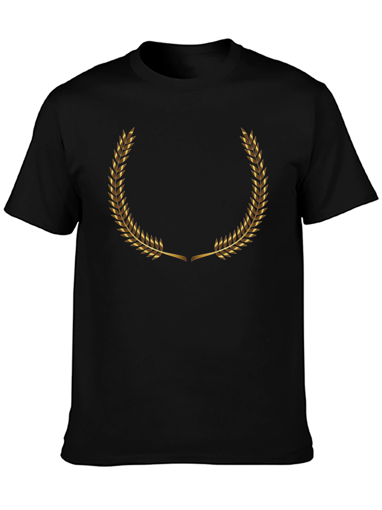 Golden Laurel Wreath Black T-Shirt
