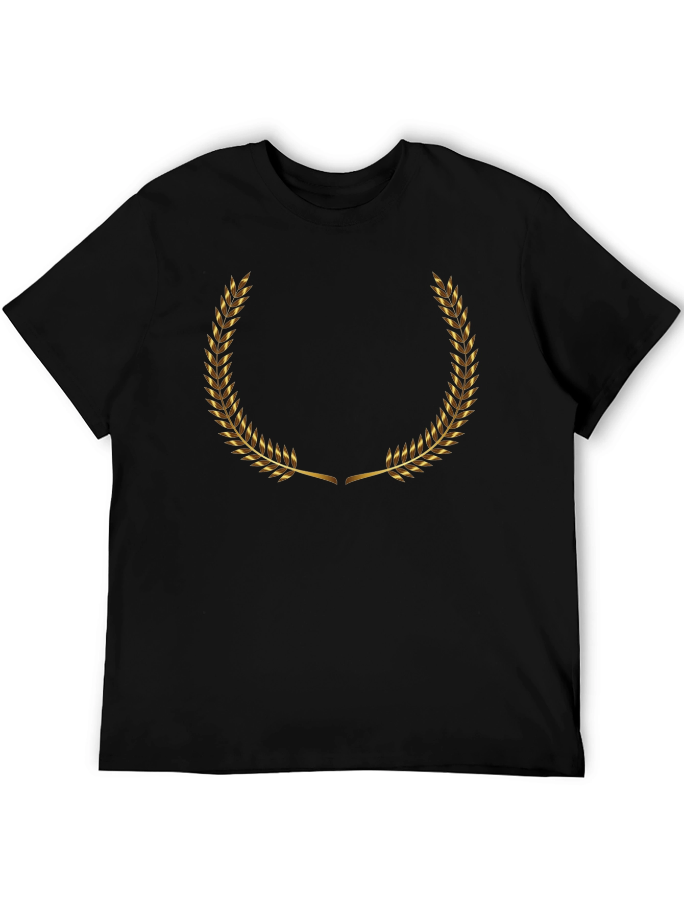 Golden Laurel Wreath Black T-Shirt