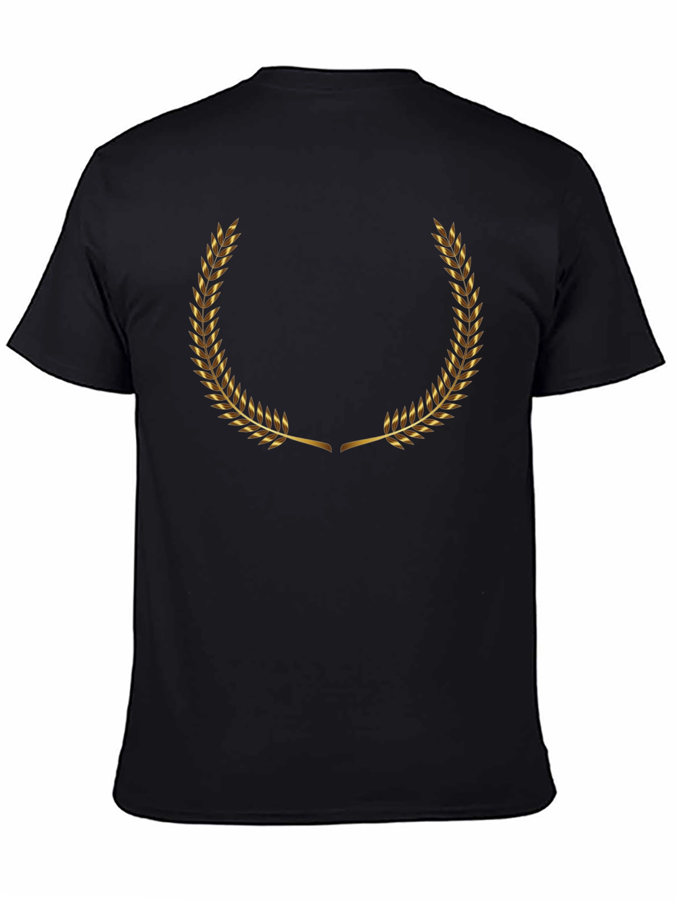 Golden Laurel Wreath Black T-Shirt