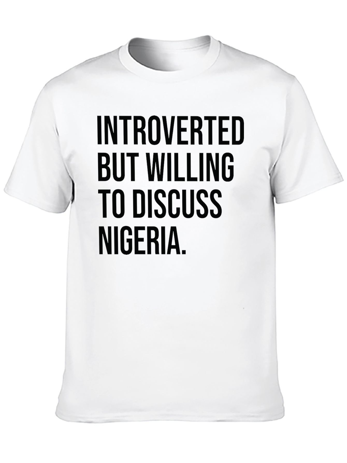 Introverted Nigeria T-Shirt: Black Graphic Tee for Men