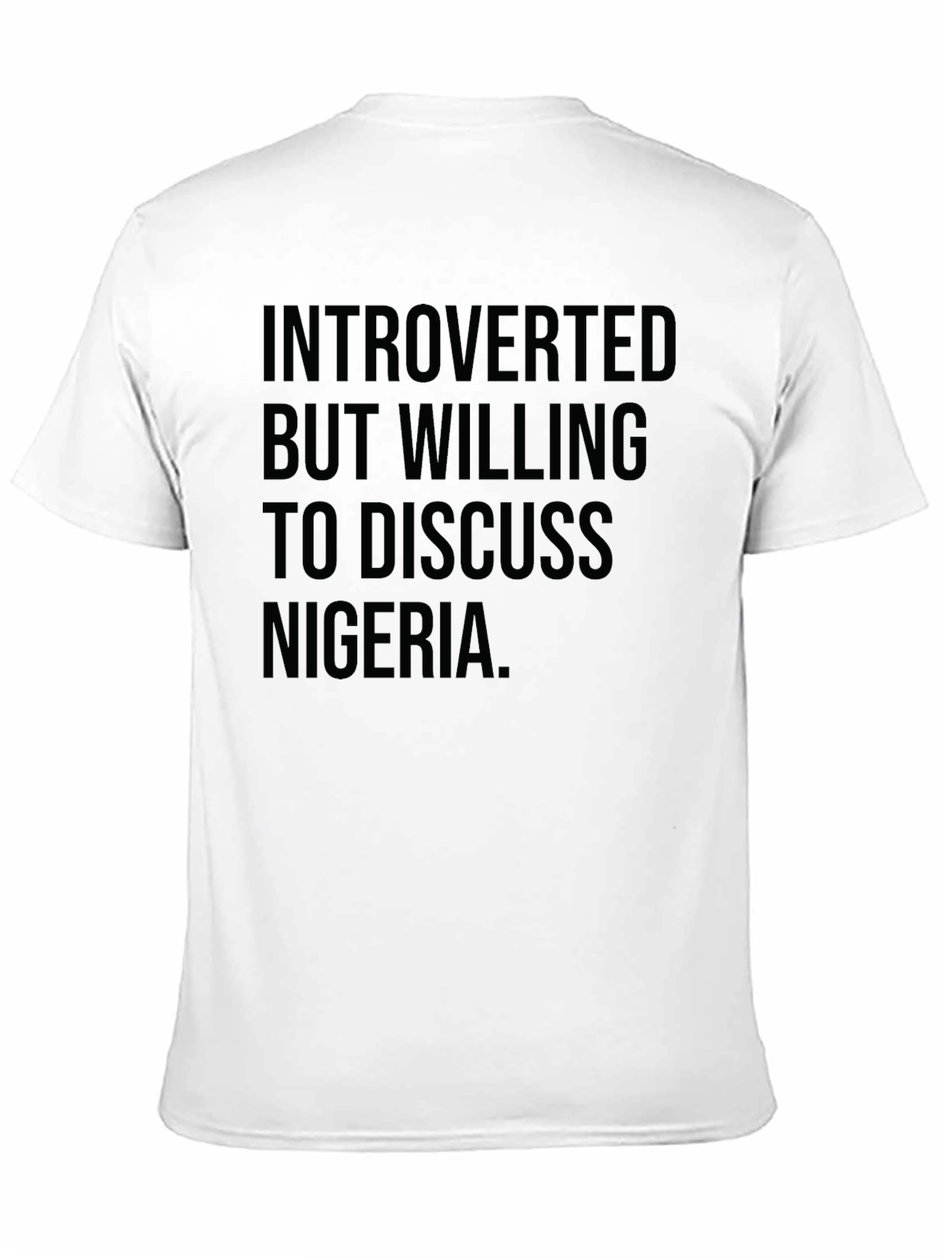 Introverted Nigeria T-Shirt: Black Graphic Tee for Men