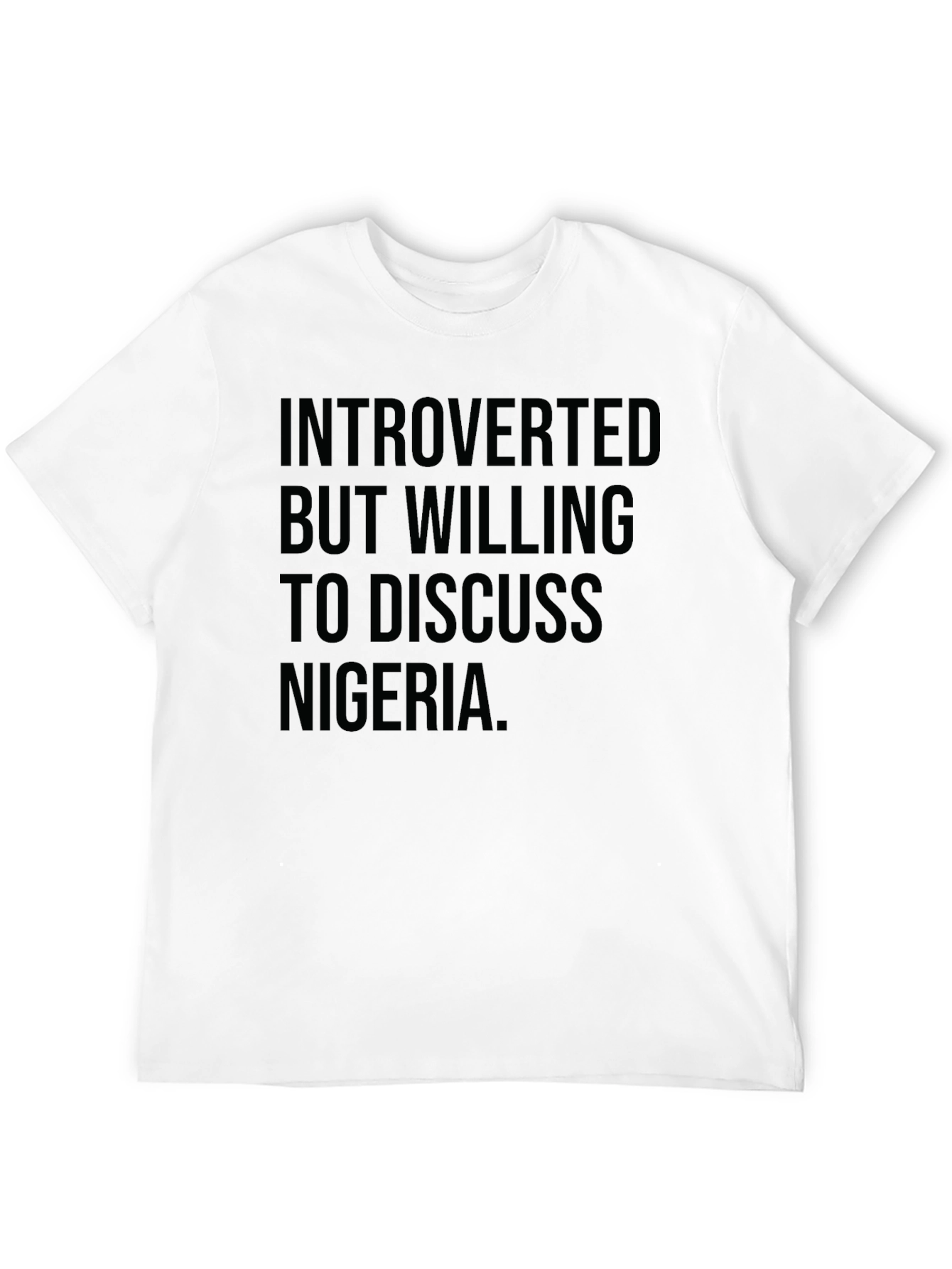 Introverted Nigeria T-Shirt: Black Graphic Tee for Men