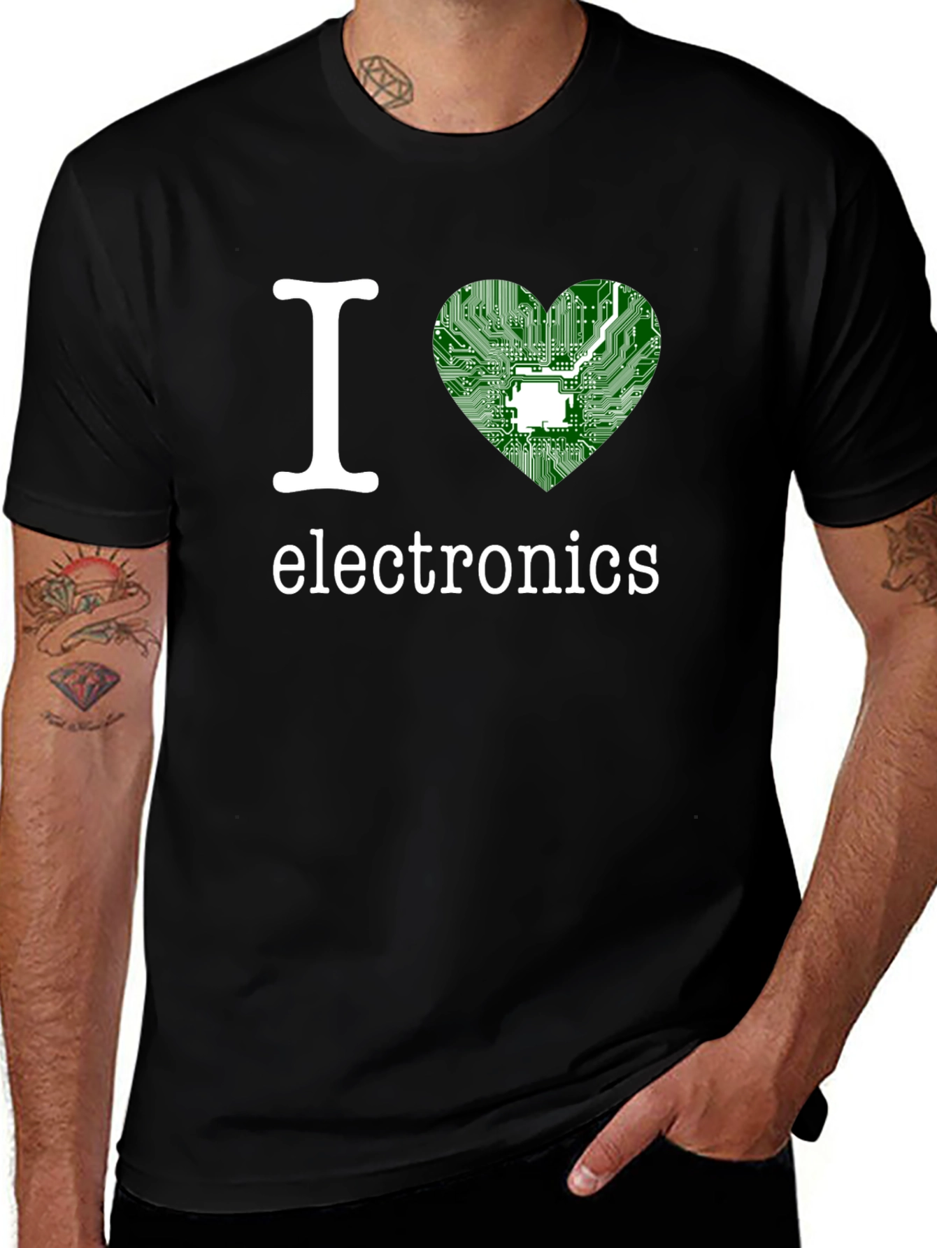 I Heart Electronics T-Shirt - Circuit Board Design