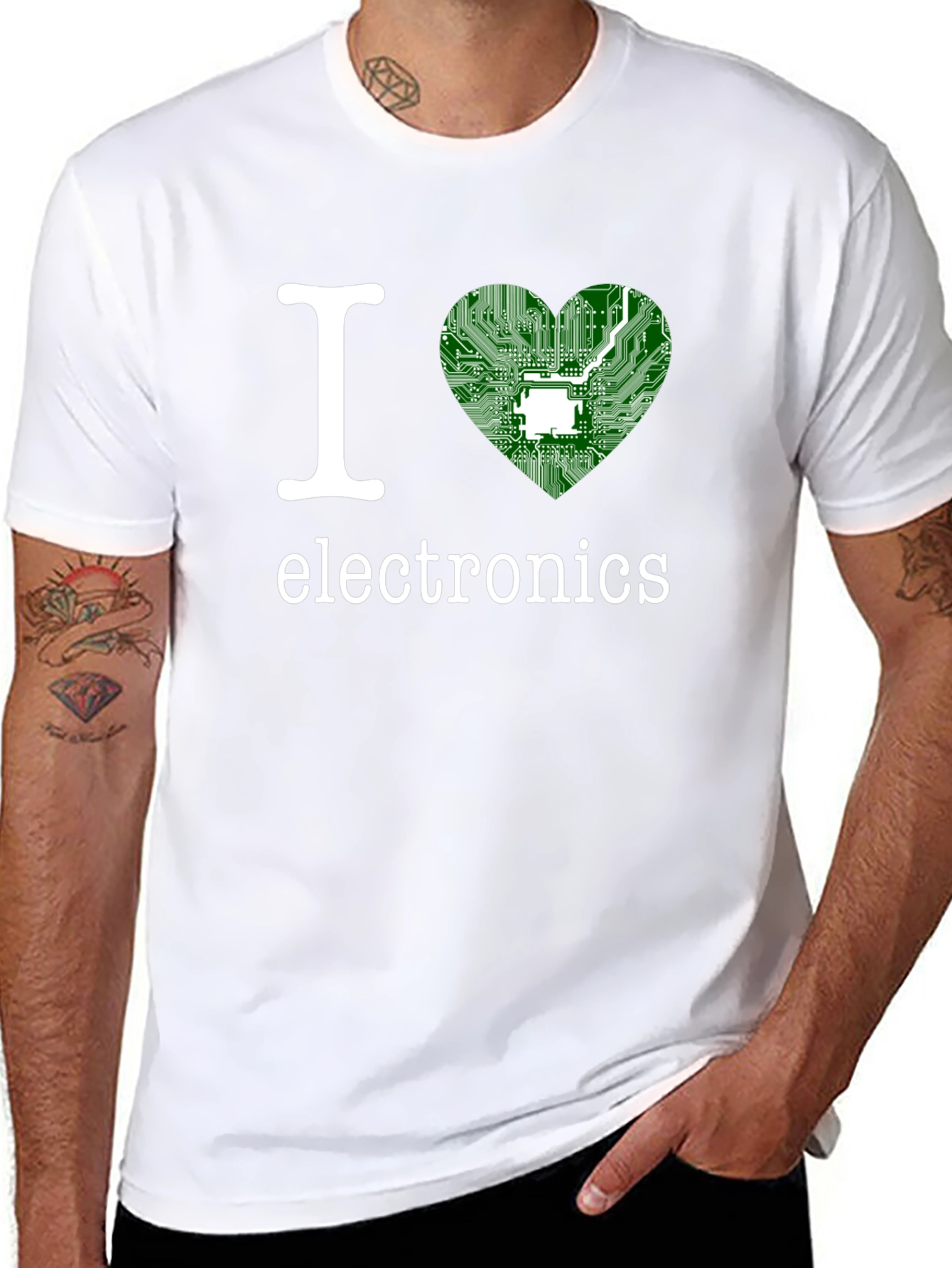 I Heart Electronics T-Shirt - Circuit Board Design