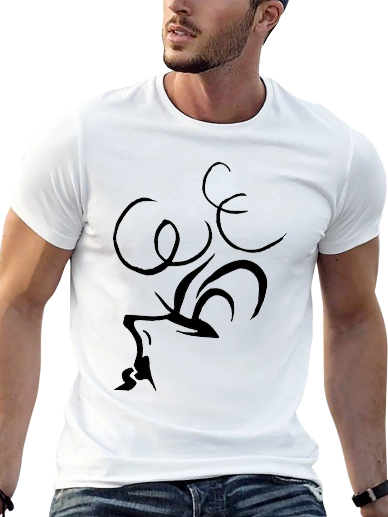 Abstract Graphic Black T-Shirt