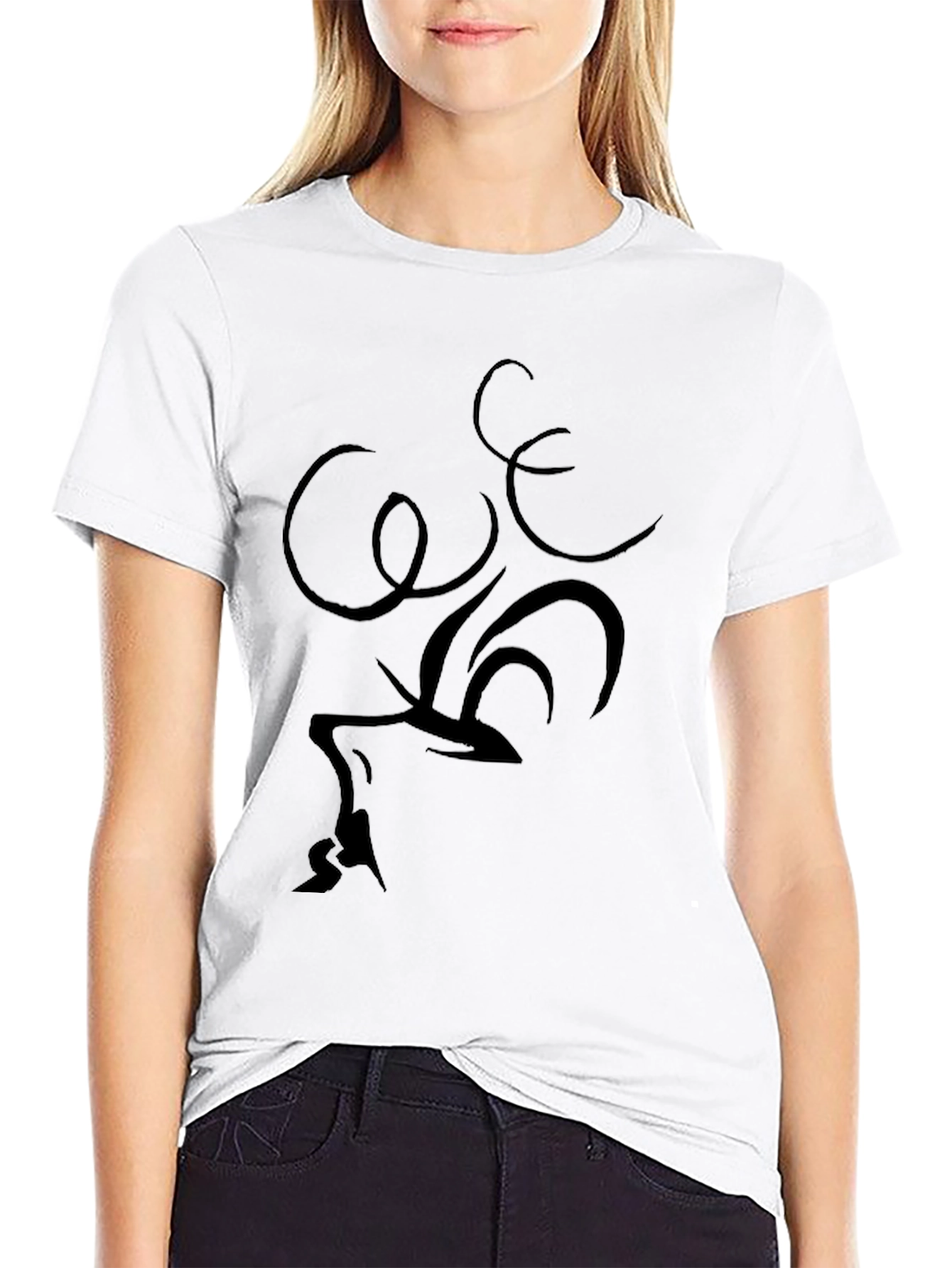 Abstract Graphic Black T-Shirt