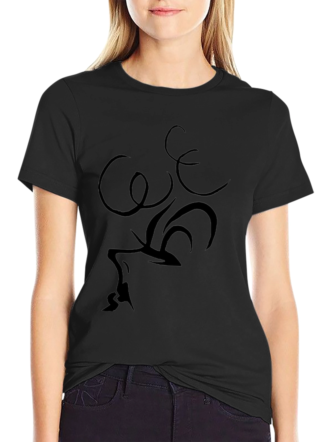 Abstract Graphic Black T-Shirt