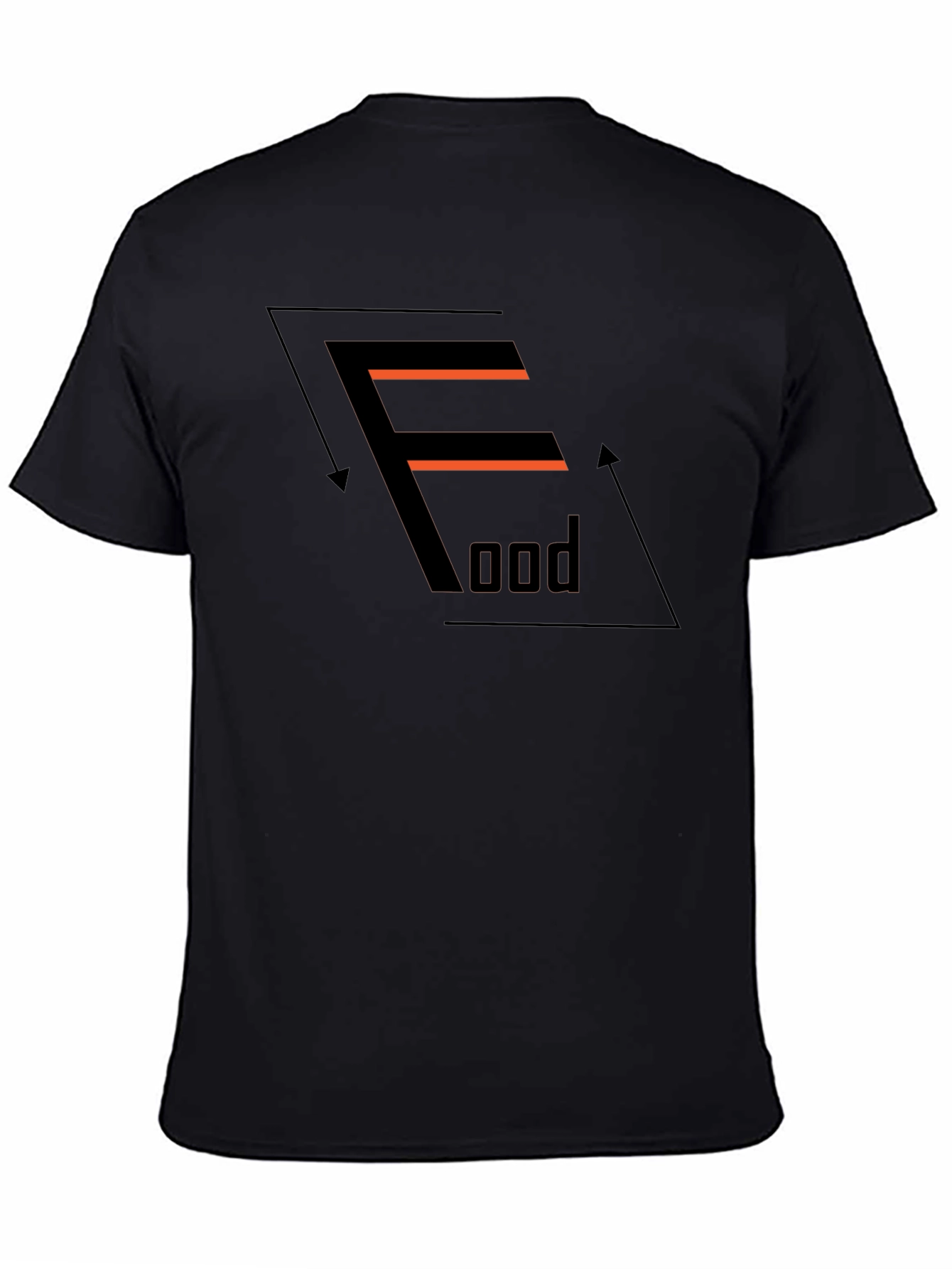 Graphic Print Black T-Shirt - Food Design