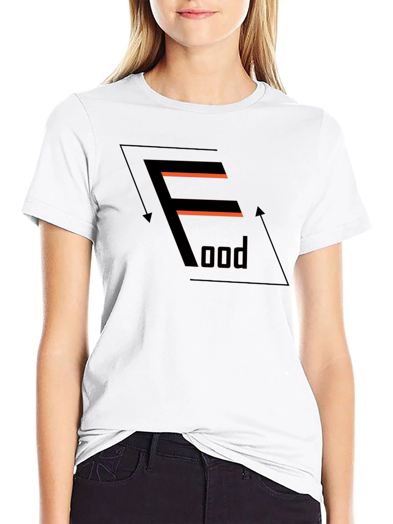 Graphic Print Black T-Shirt - Food Design