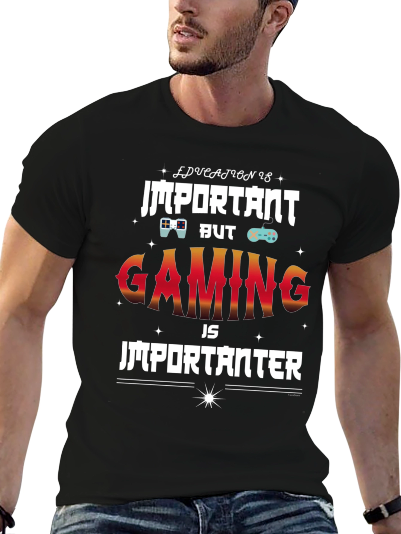Gaming is Importanter Black T-Shirt