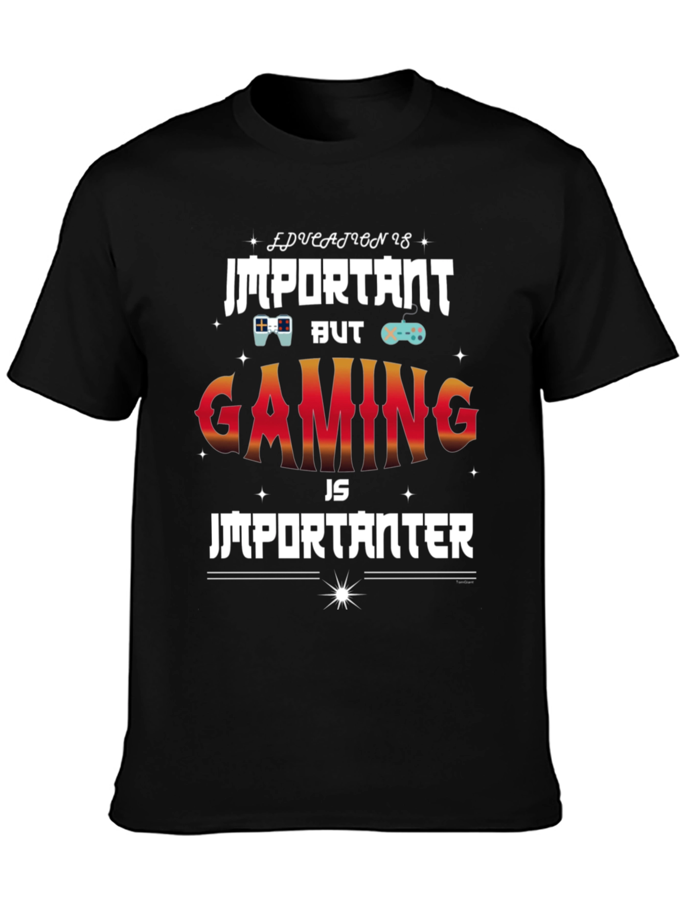 Gaming is Importanter Black T-Shirt