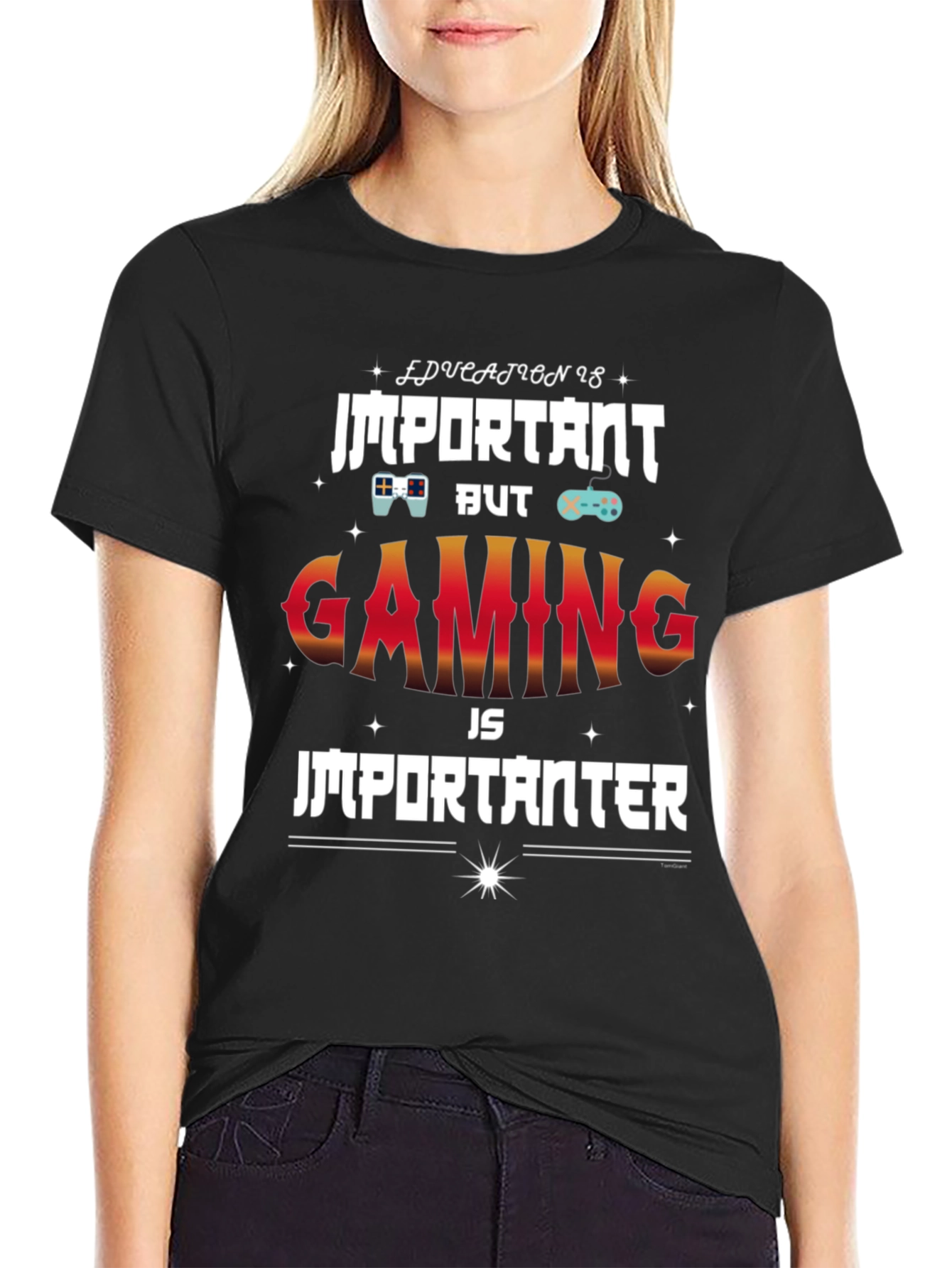 Gaming is Importanter Black T-Shirt