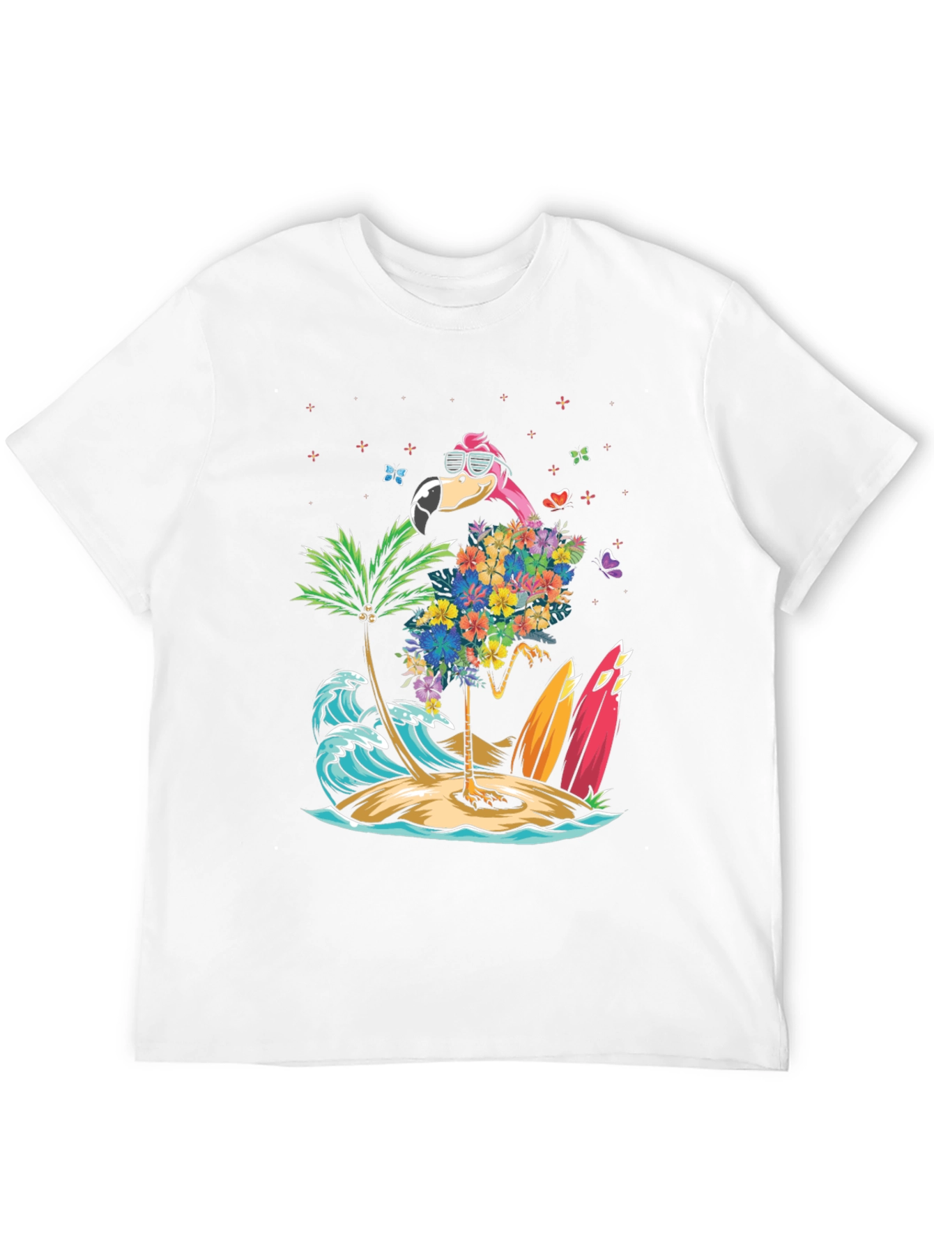 Tropical Flamingo Beach T-Shirt