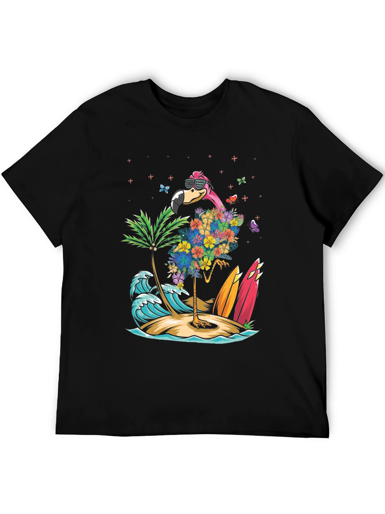Tropical Flamingo Beach T-Shirt