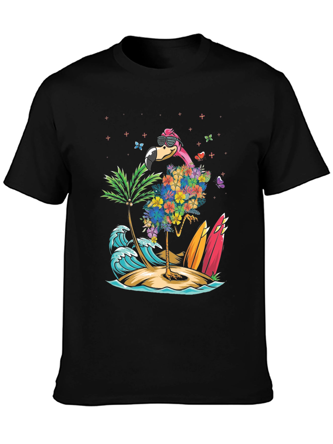 Tropical Flamingo Beach T-Shirt