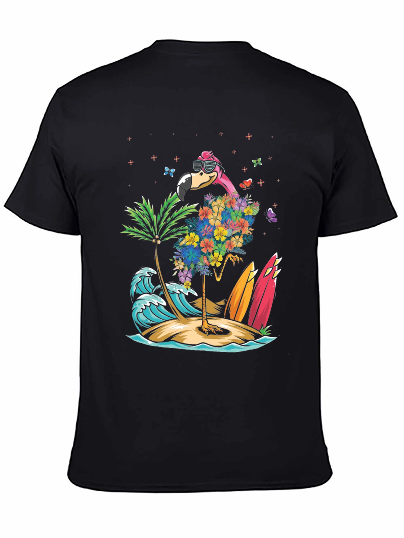 Tropical Flamingo Beach T-Shirt