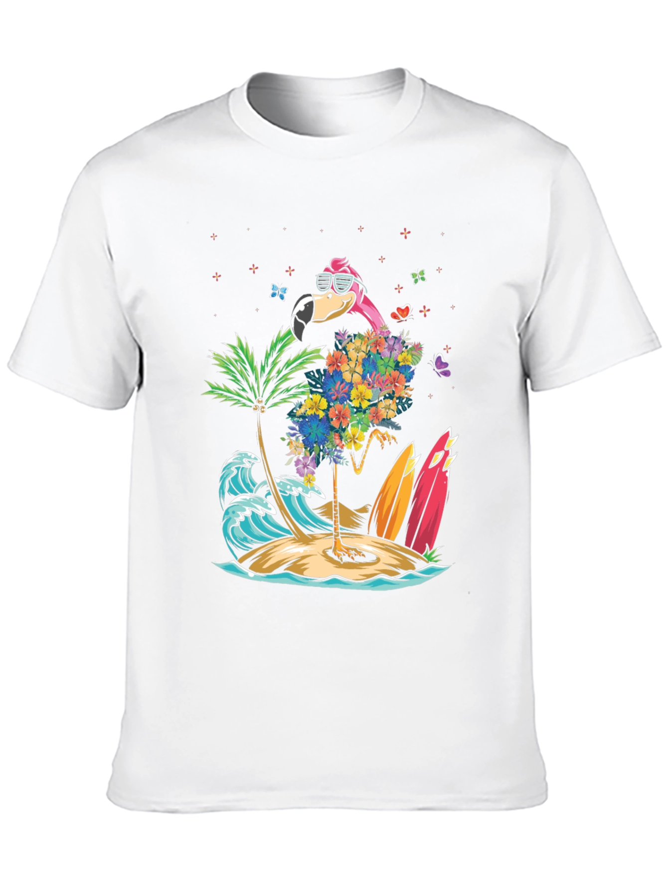 Tropical Flamingo Beach T-Shirt