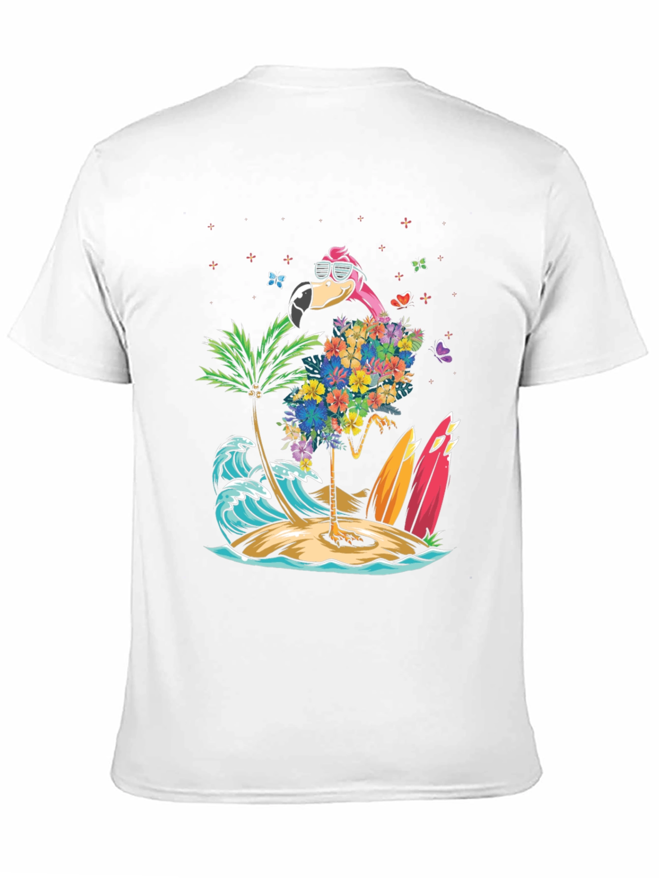 Tropical Flamingo Beach T-Shirt