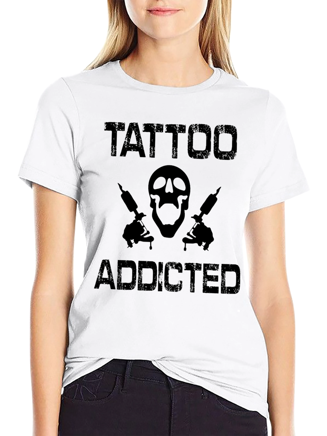 Tattoo Addicted Black Graphic Tee