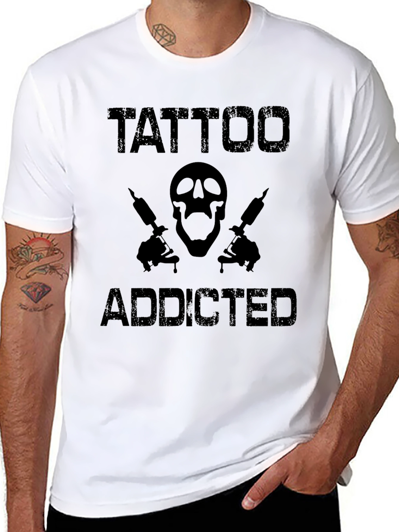 Tattoo Addicted Black Graphic Tee