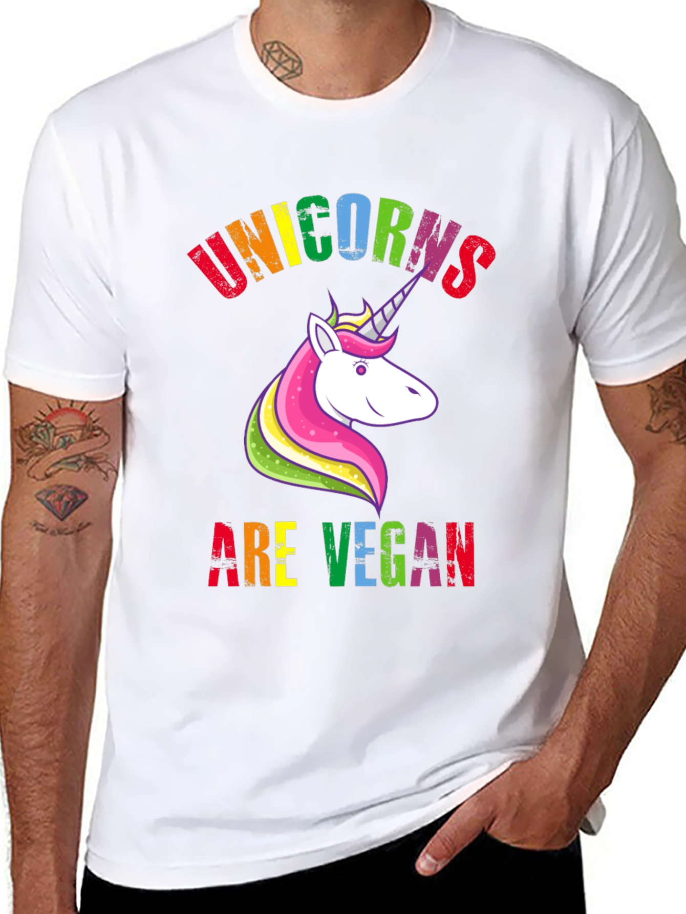 Unicorns Are Vegan Black Graphic Tee