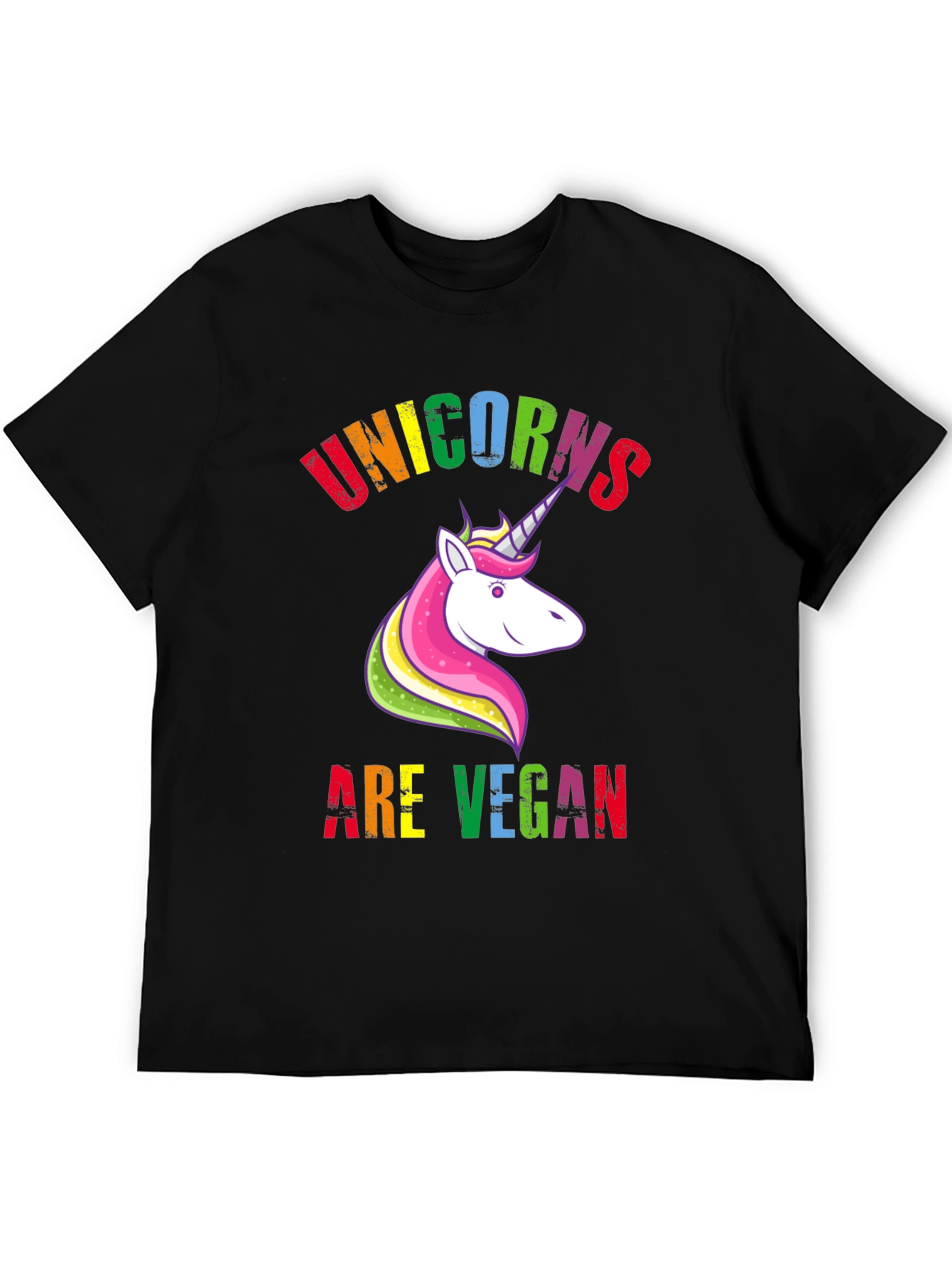 Unicorns Are Vegan Black Graphic Tee