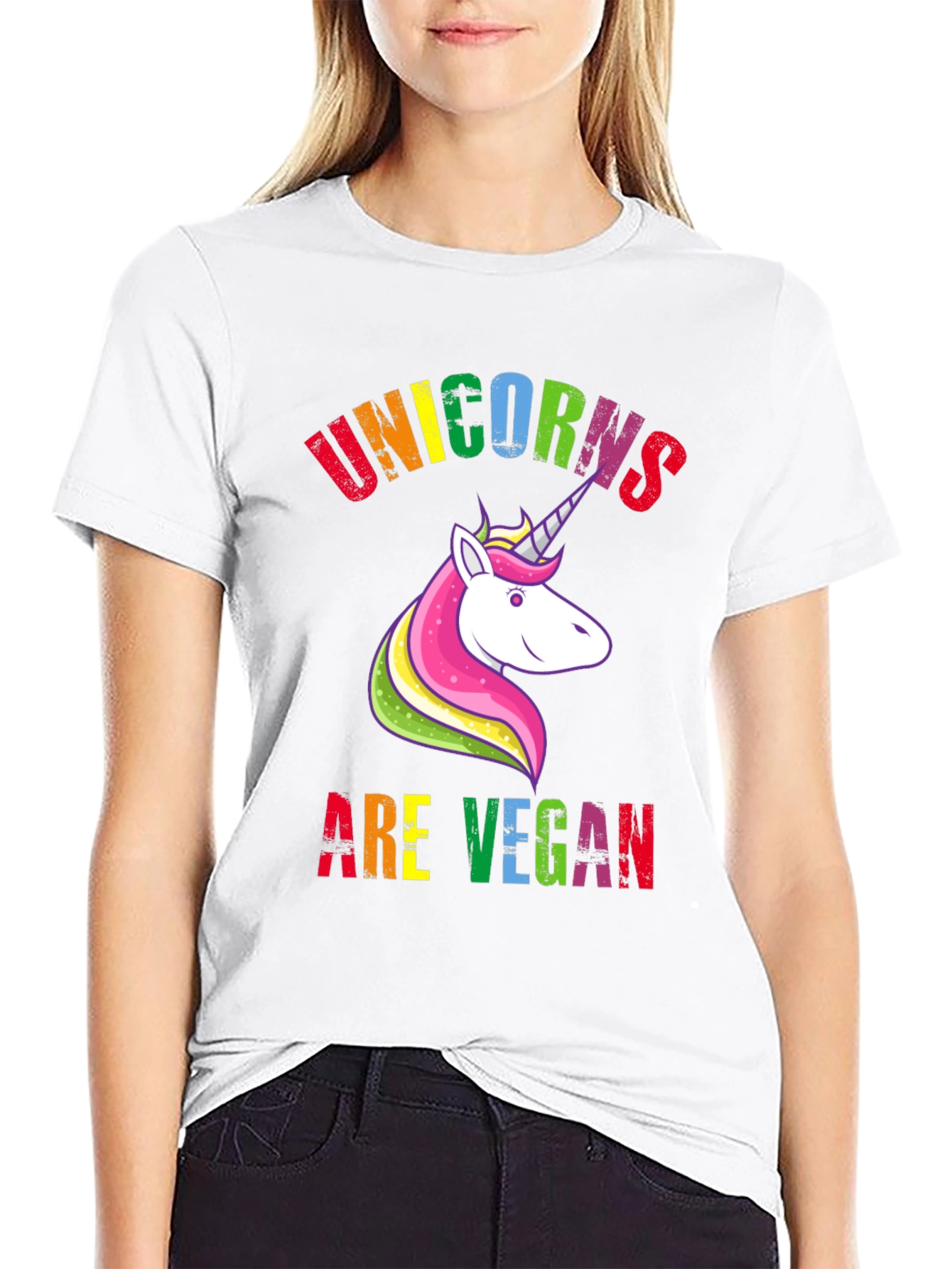 Unicorns Are Vegan Black Graphic Tee