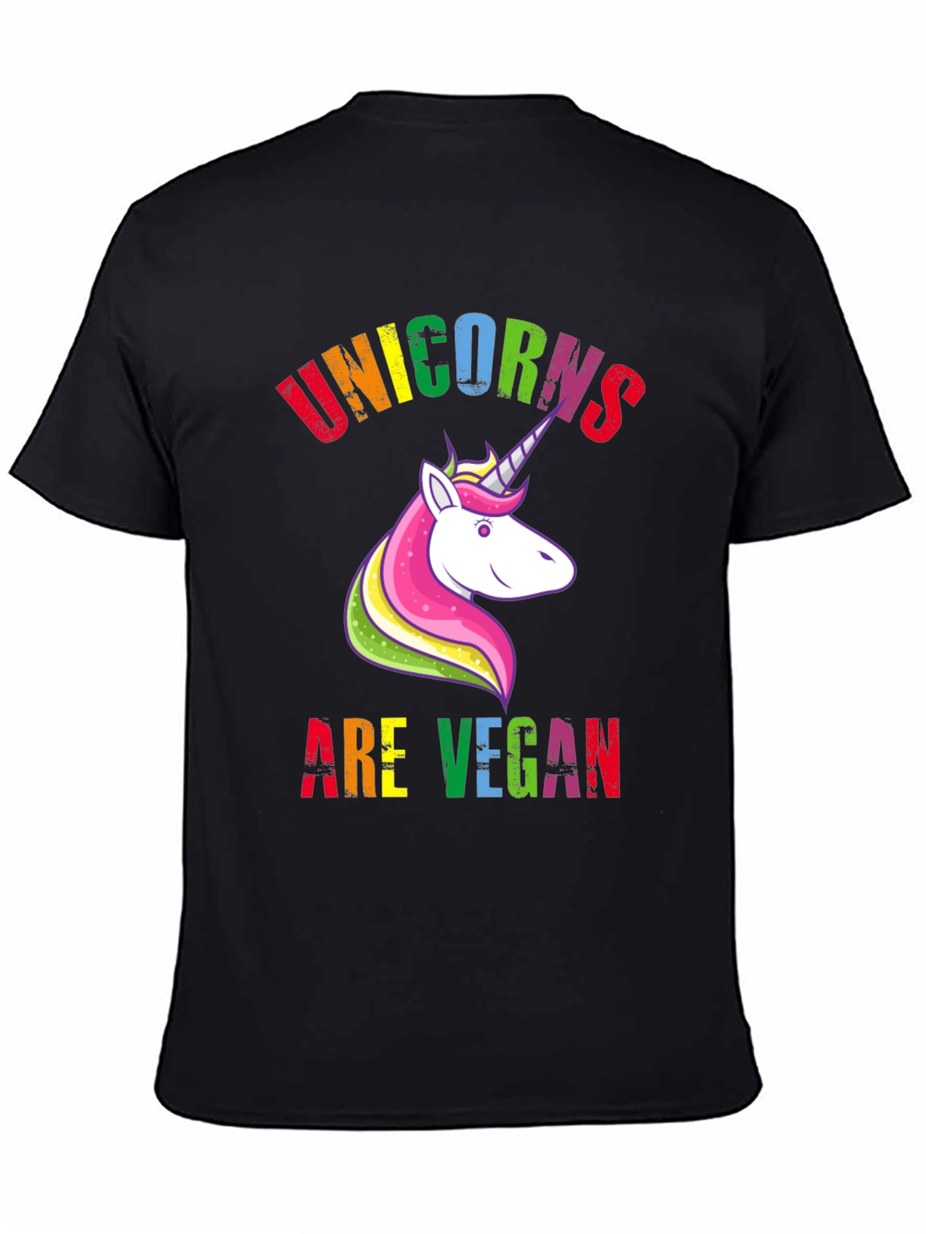 Unicorns Are Vegan Black Graphic Tee