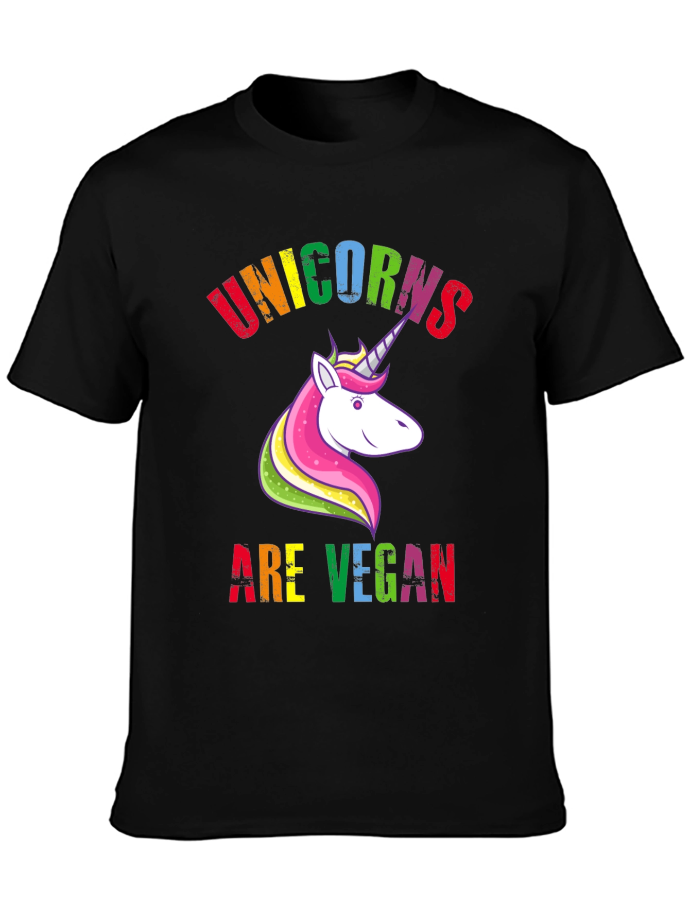Unicorns Are Vegan Black Graphic Tee