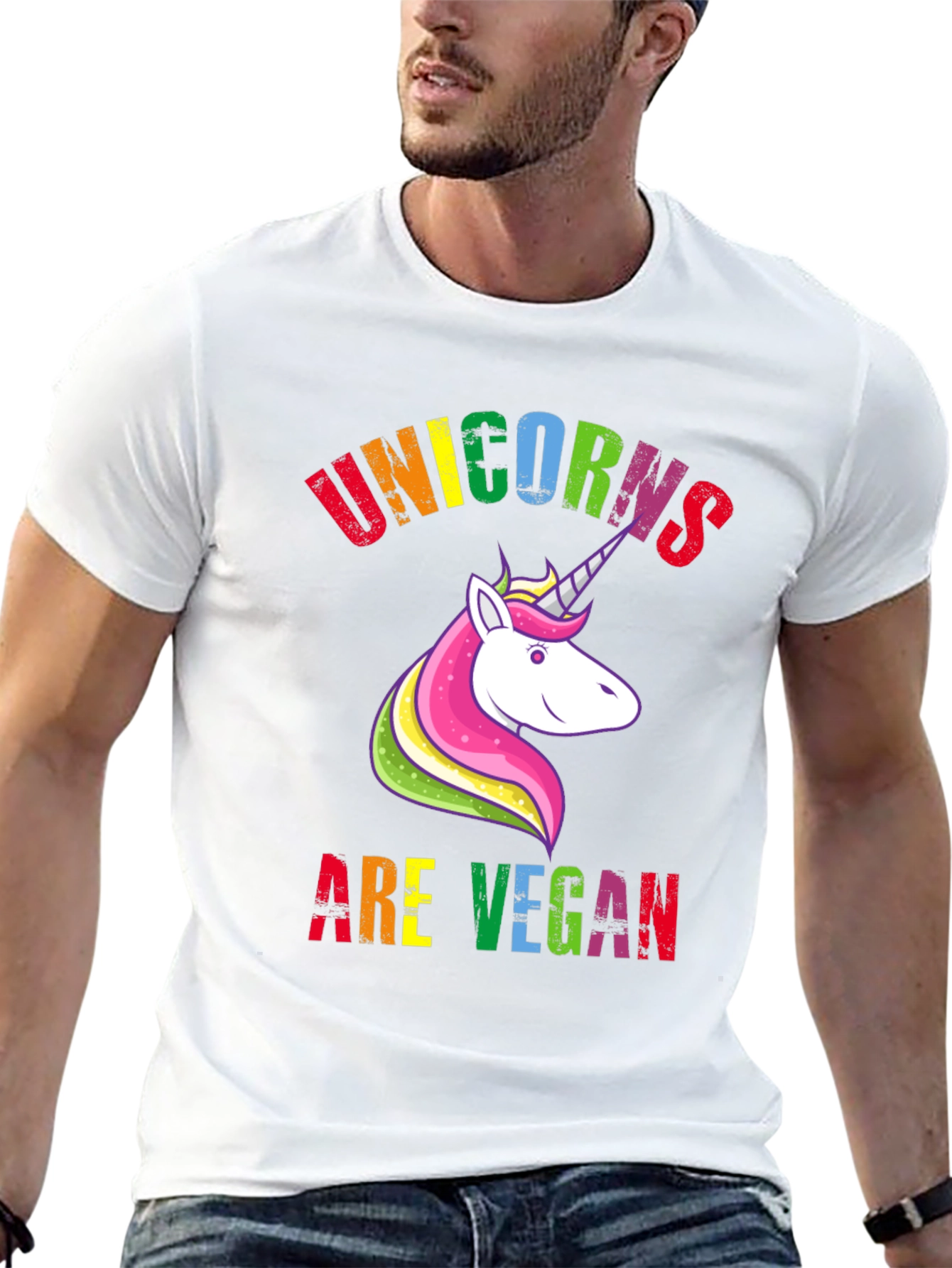 Unicorns Are Vegan Black Graphic Tee
