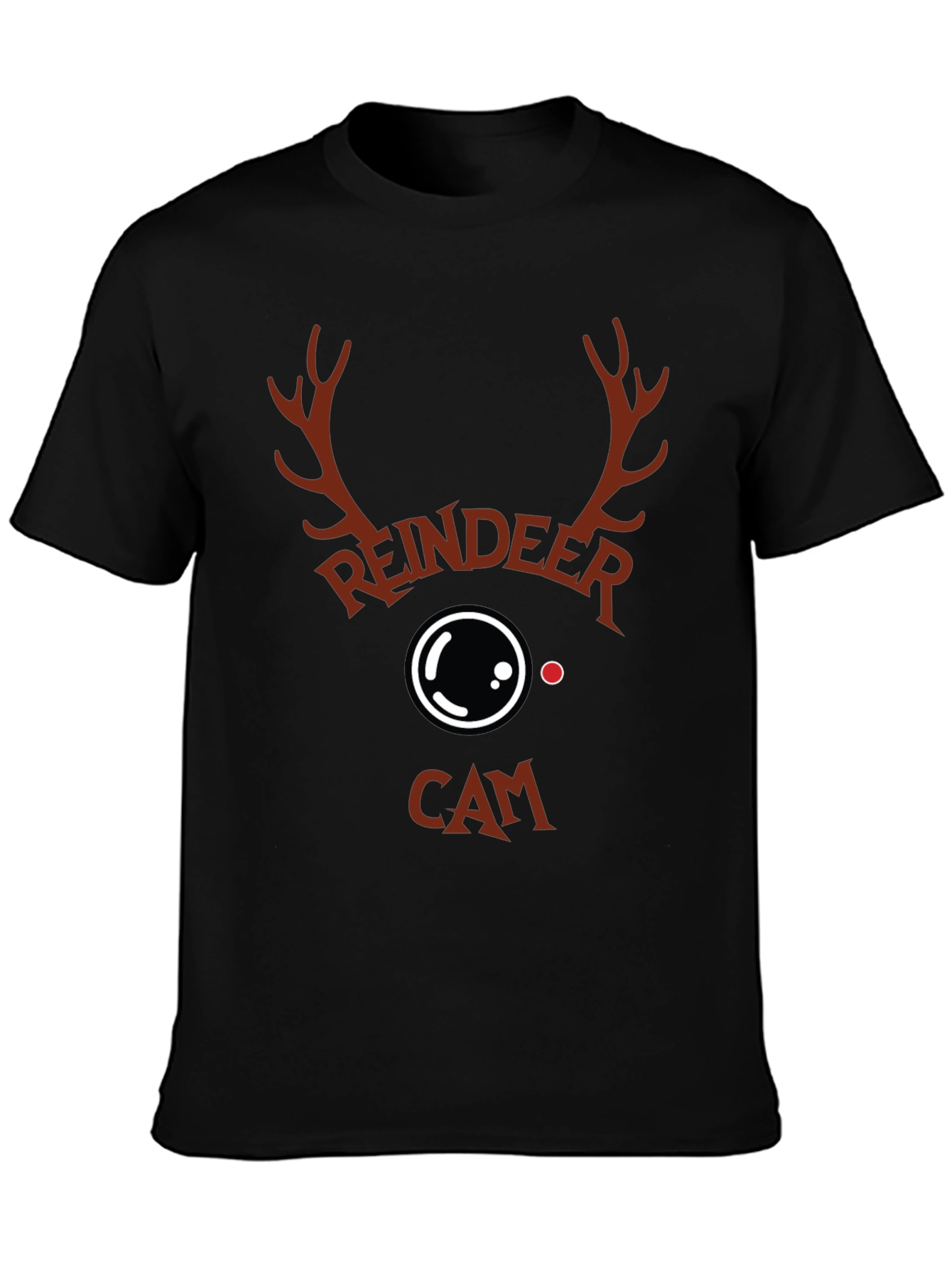 Reindeer Cam Graphic T-Shirt Christmas Holiday Tee