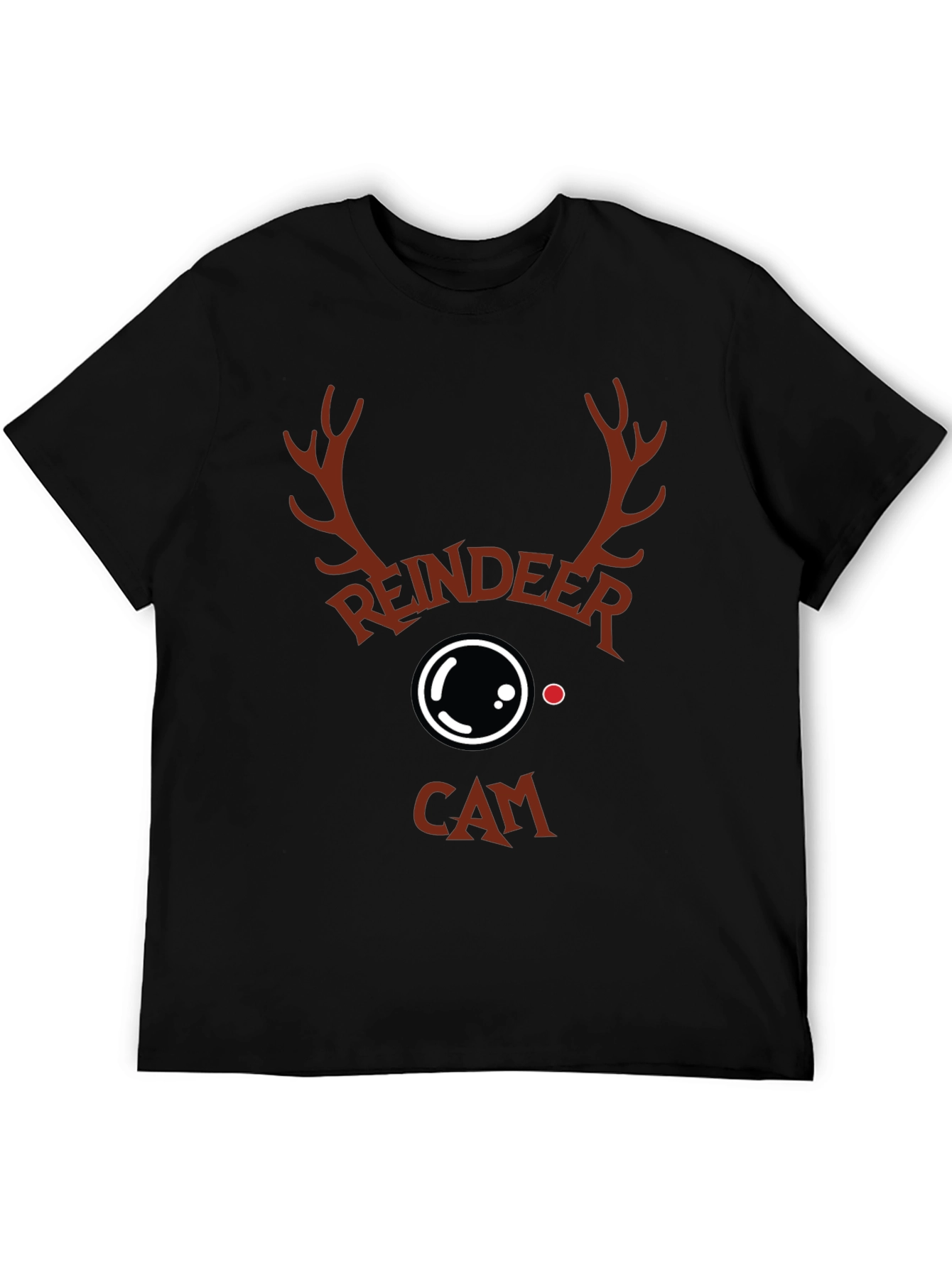 Reindeer Cam Graphic T-Shirt Christmas Holiday Tee