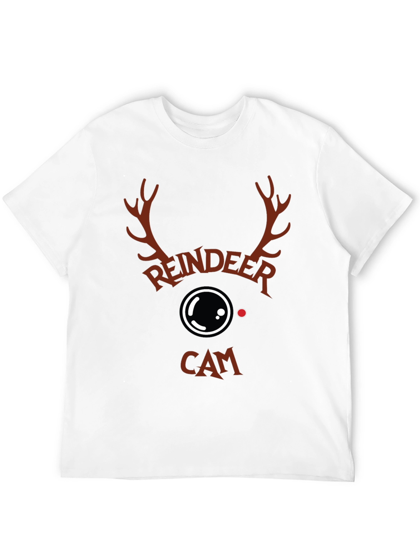 Reindeer Cam Graphic T-Shirt Christmas Holiday Tee