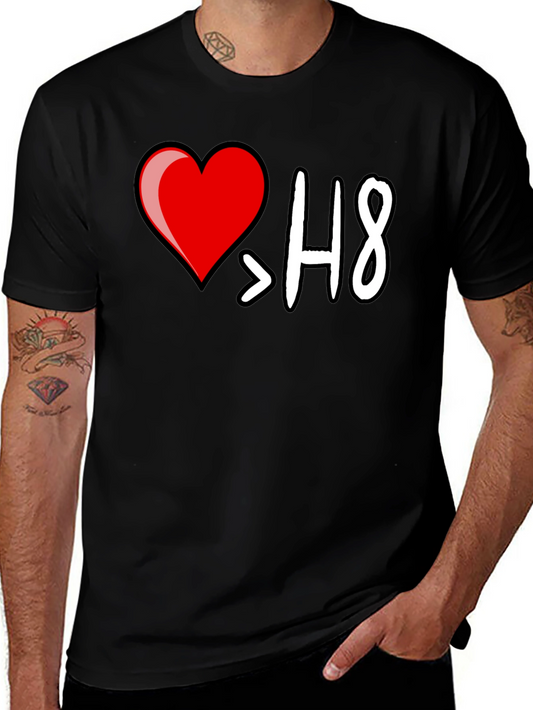 I Heart > H8 Black Graphic T-Shirt