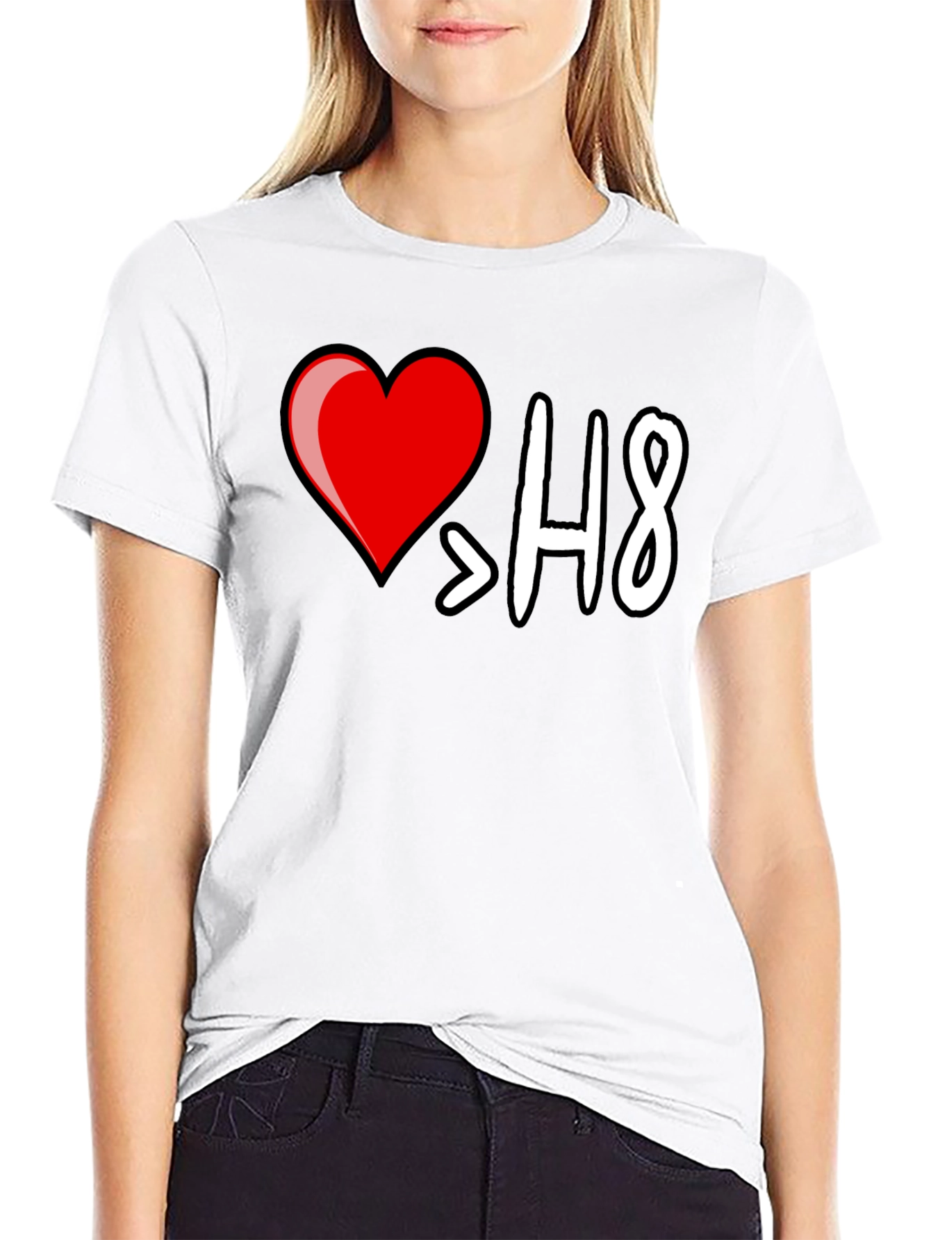 I Heart > H8 Black Graphic T-Shirt