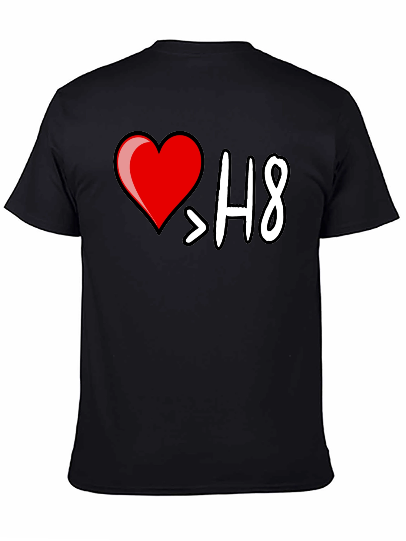I Heart > H8 Black Graphic T-Shirt