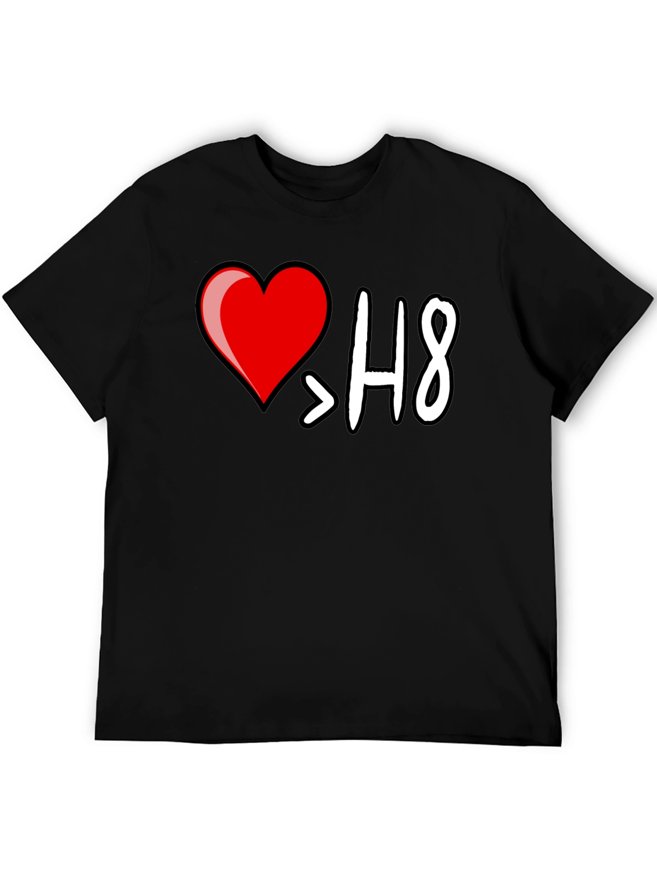 I Heart > H8 Black Graphic T-Shirt