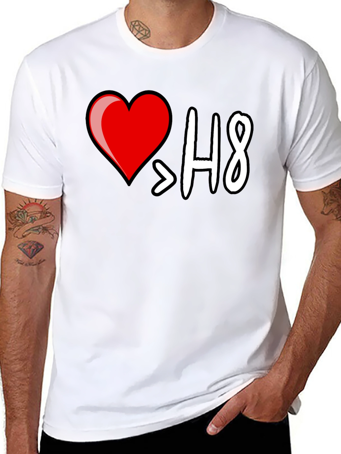 I Heart > H8 Black Graphic T-Shirt