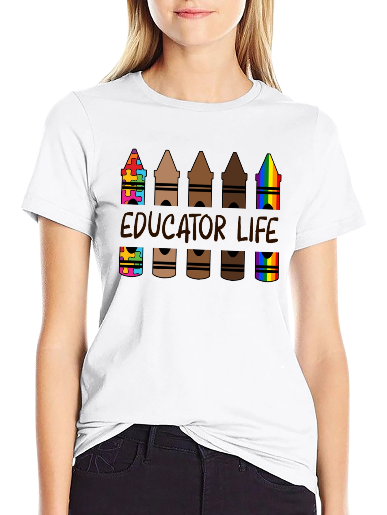 Educator Life Crayon T-Shirt: Teacher Appreciation Tee