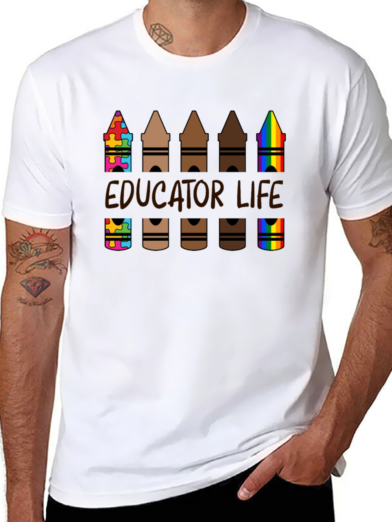 Educator Life Crayon T-Shirt: Teacher Appreciation Tee