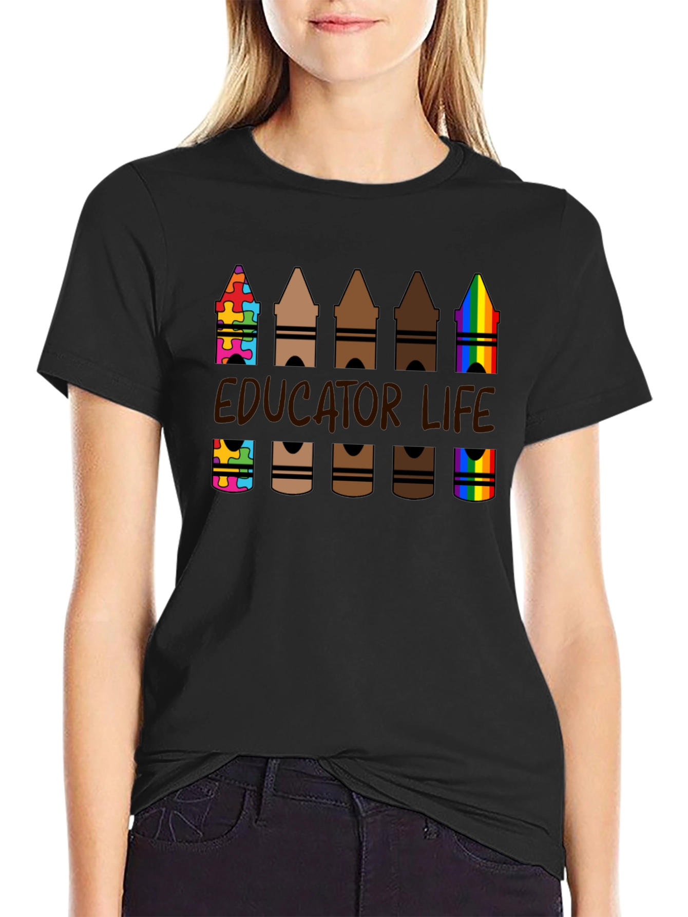 Educator Life Crayon T-Shirt: Teacher Appreciation Tee