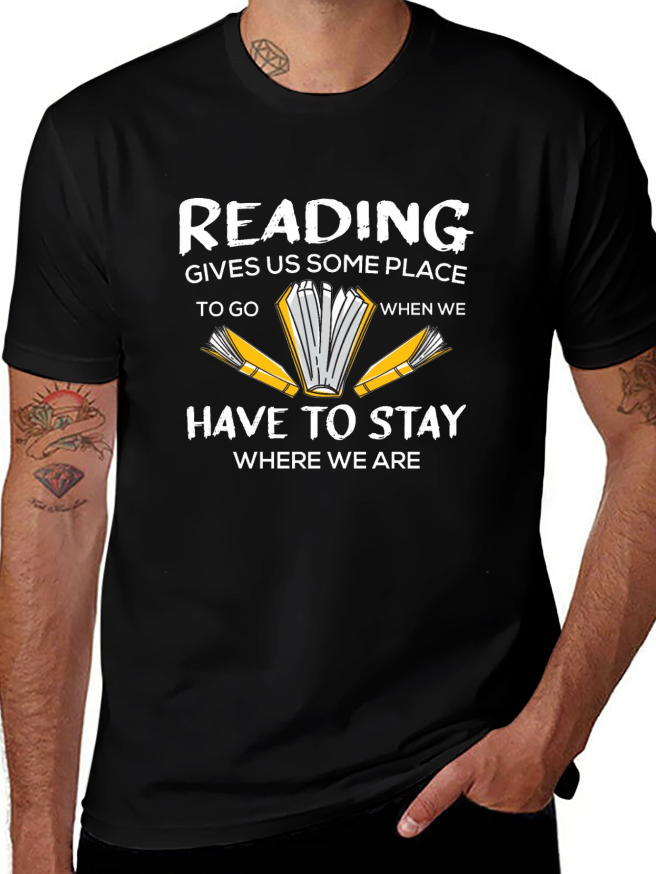 Reading Black Graphic T-Shirt