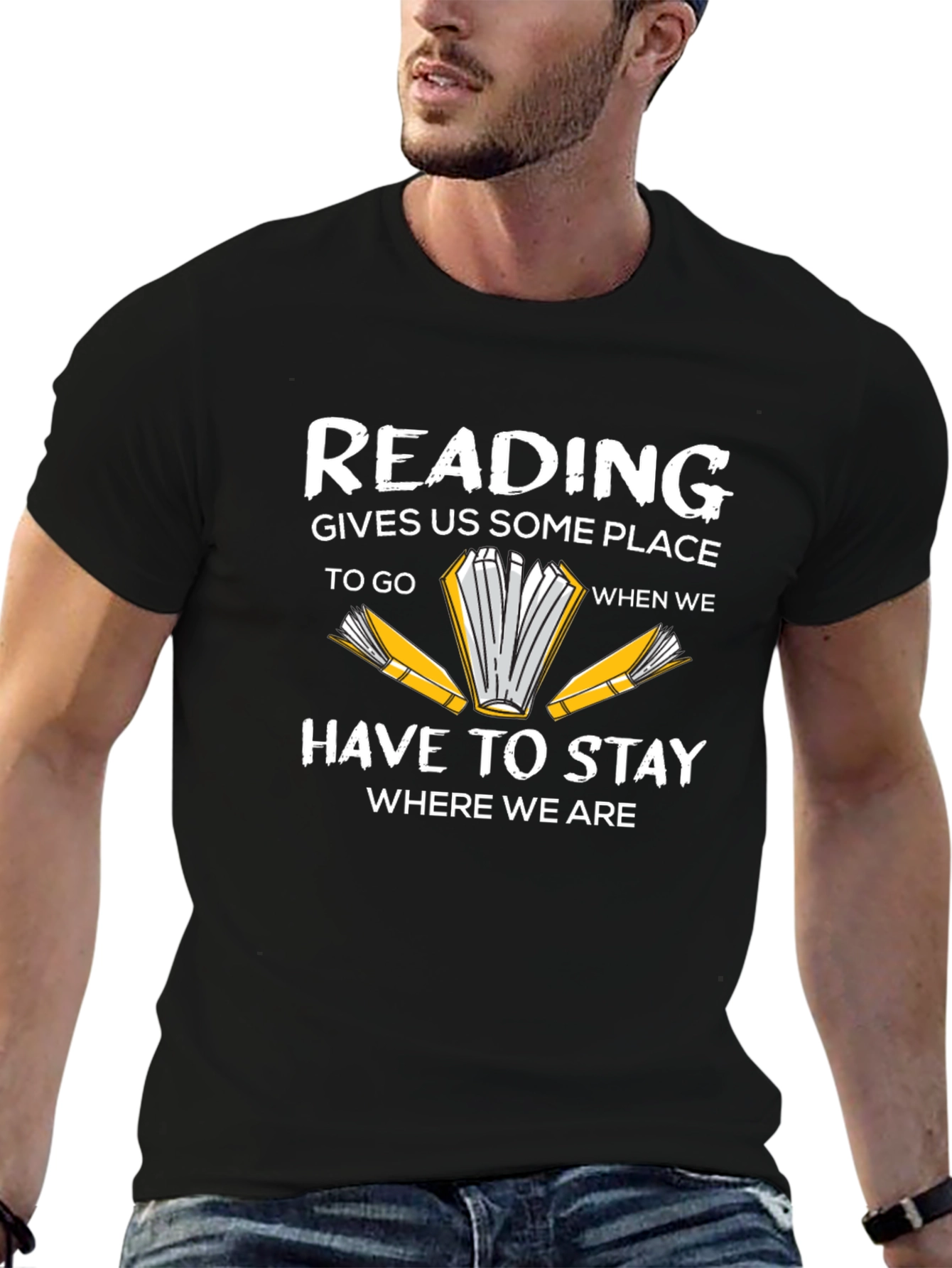 Reading Black Graphic T-Shirt