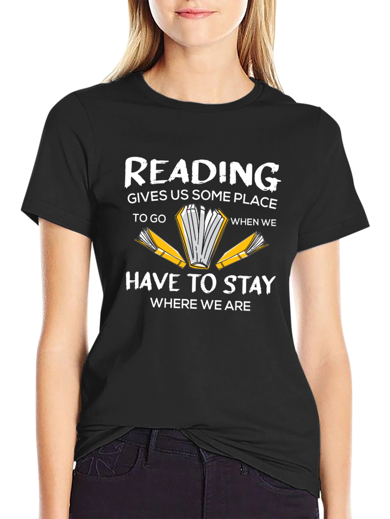 Reading Black Graphic T-Shirt