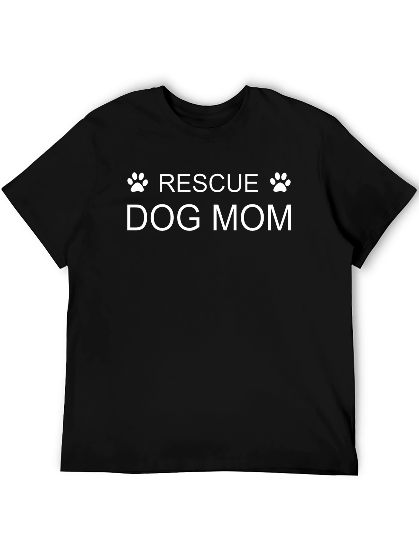 Rescue Dog Mom Graphic Tee - Black Cotton T-Shirt