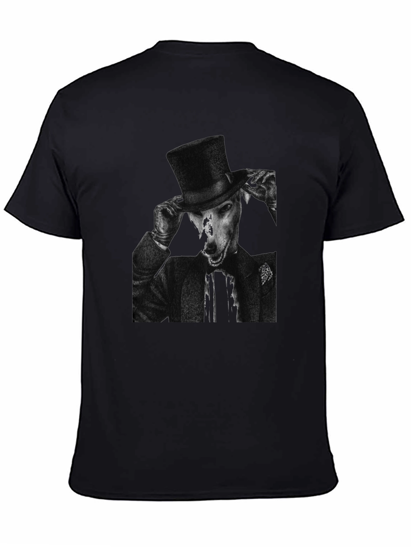 Dog in Top Hat Graphic Tee - Black